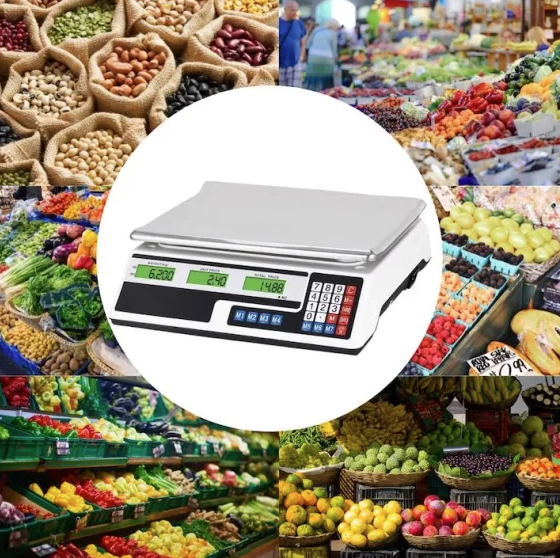 Cântar Electronic Comercial 40 kg, Afișaj Dublu LCD, Calculare Preț și Acumulator Reîncărcabil - imagine 3