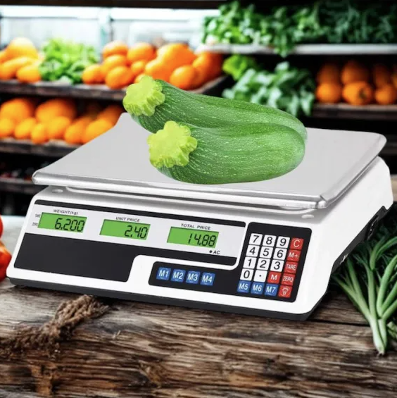 Cântar Electronic Comercial 40 kg, Afișaj Dublu LCD, Calculare Preț și Acumulator Reîncărcabil - imagine 2