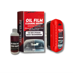 Perie Curatare Geamuri Si Parbriz Auto Cu Rezervor Detergent Si Rezerva Inclusa, Degresare Ulei Si Murdarie, Anti-Reflexie, Design Ergonomic Compact, Transparenta Superioara, Utilizare Interior Exterior, Rosu Negru,