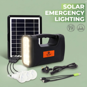 Kit Lampa cu incarcare solara, 3 becuri, incarcator priza si cablu universal incarcare telefon