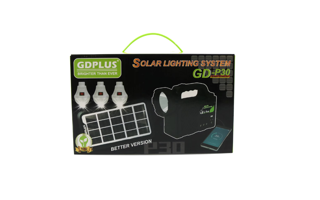Sistem de iluminat solar ,3 becuri, lanterna, 24W, USB, - imagine 5