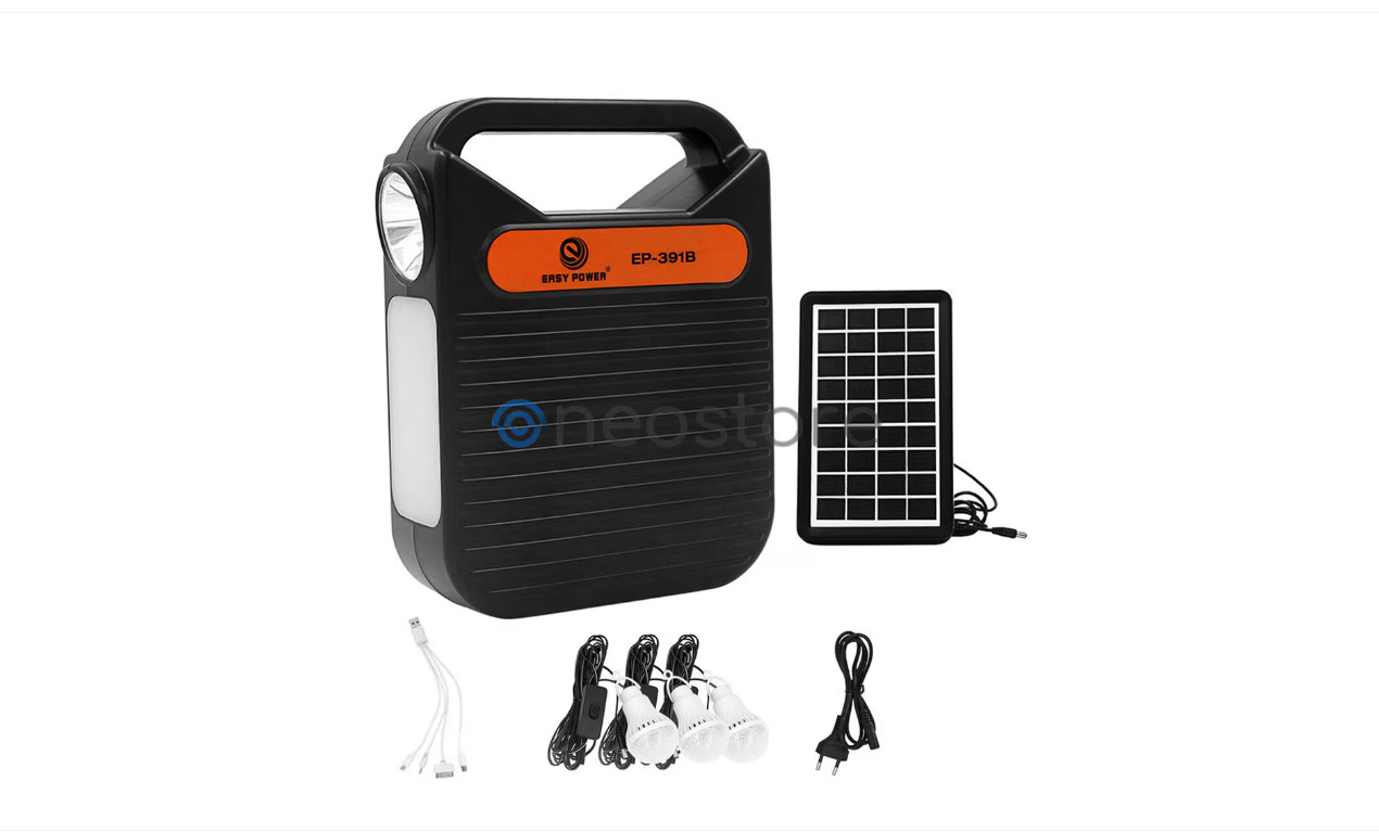 Sistem de iluminat solar autonom cu 3 lampi si lanterna cu o durata de pana la 25 de ore EP-391B