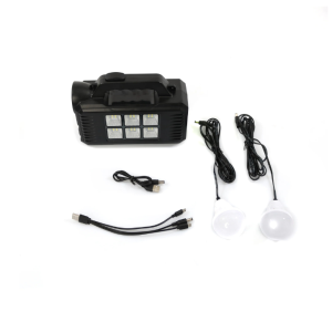 Sistem de iluminat solar GDPLUS 2 becuri LED, lampa LED, USB, GD-8077