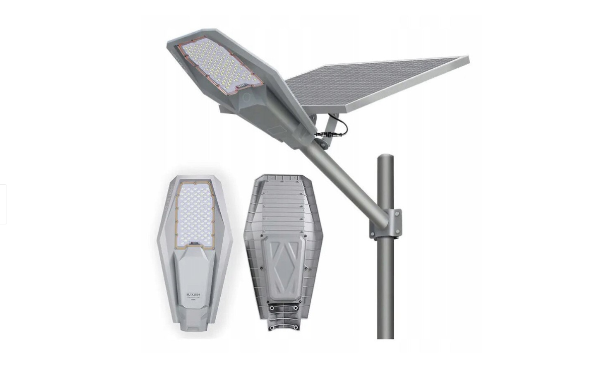 Lampa solara LED 200W, LedClick, cu senzor de amurg, acumulator