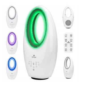Ventilator fara palete HARKRAFT, 60W, oscilatie, iluminare LED, set complet