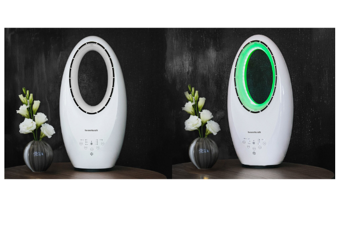 Ventilator fara palete HARKRAFT, 60W, oscilatie, iluminare LED, set complet - imagine 4