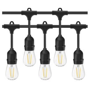 Ghirlanda luminoasa cu pendule, interconectabile, E27, IP65, 10 m, culoare negru,