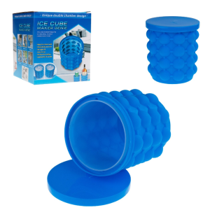 Forma de gheata din silicon, 40 forme, doua compartimente, albastra, 14x13cm