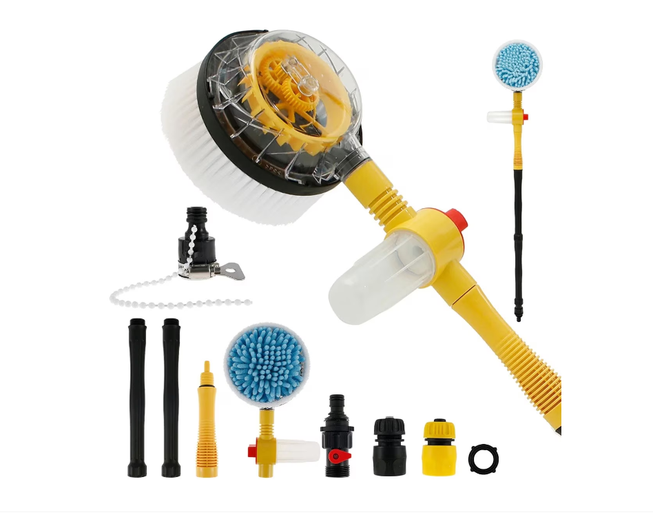 Perie de spalat auto rotativa, 100cm, cu cap rotativ 360°, material ABS si chenille, multifunctional