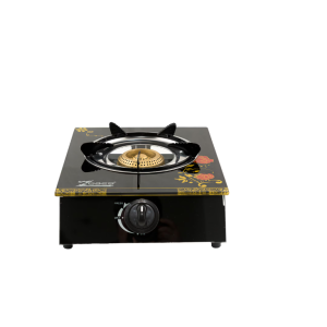 Aragaz Pe Gaz Cu Plita Din Sticla Termorezistenta, 1 Ochi, Arzator Din Alama, Reglaj Flacara, Dimensiuni 21x21x9 Cm, Ideal Pentru Camping, Bucatarii De Vara, Gatit Rapid