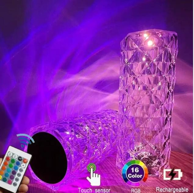 Lampa RGB Led Rose Crystal Touch, 16 culori, 2W 3500K, ENGROSS - imagine 2