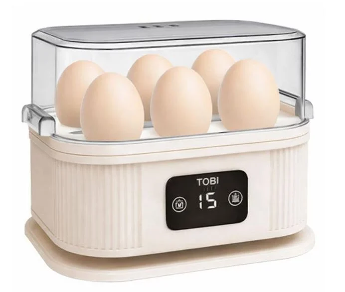 Fierbator oua electric TOBI TB-972, 6 oua, oprire automata, 3 niveluri de fierbere, 200W, crem, ENGROSS