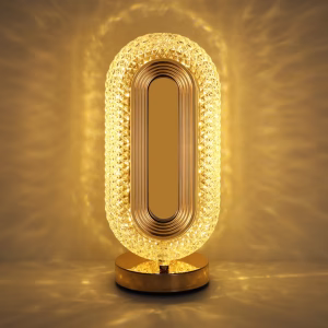 Lampa Diamond Crystal LED cu 3 temperaturi de culoare, alb rece, alb cald, neutru, culoare auriu, ENGROSS