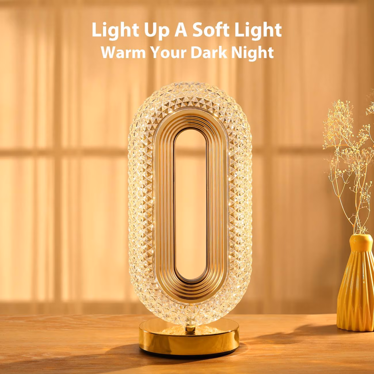 Lampa Diamond Crystal LED cu 3 temperaturi de culoare, alb rece, alb cald, neutru, culoare auriu, ENGROSS - imagine 4